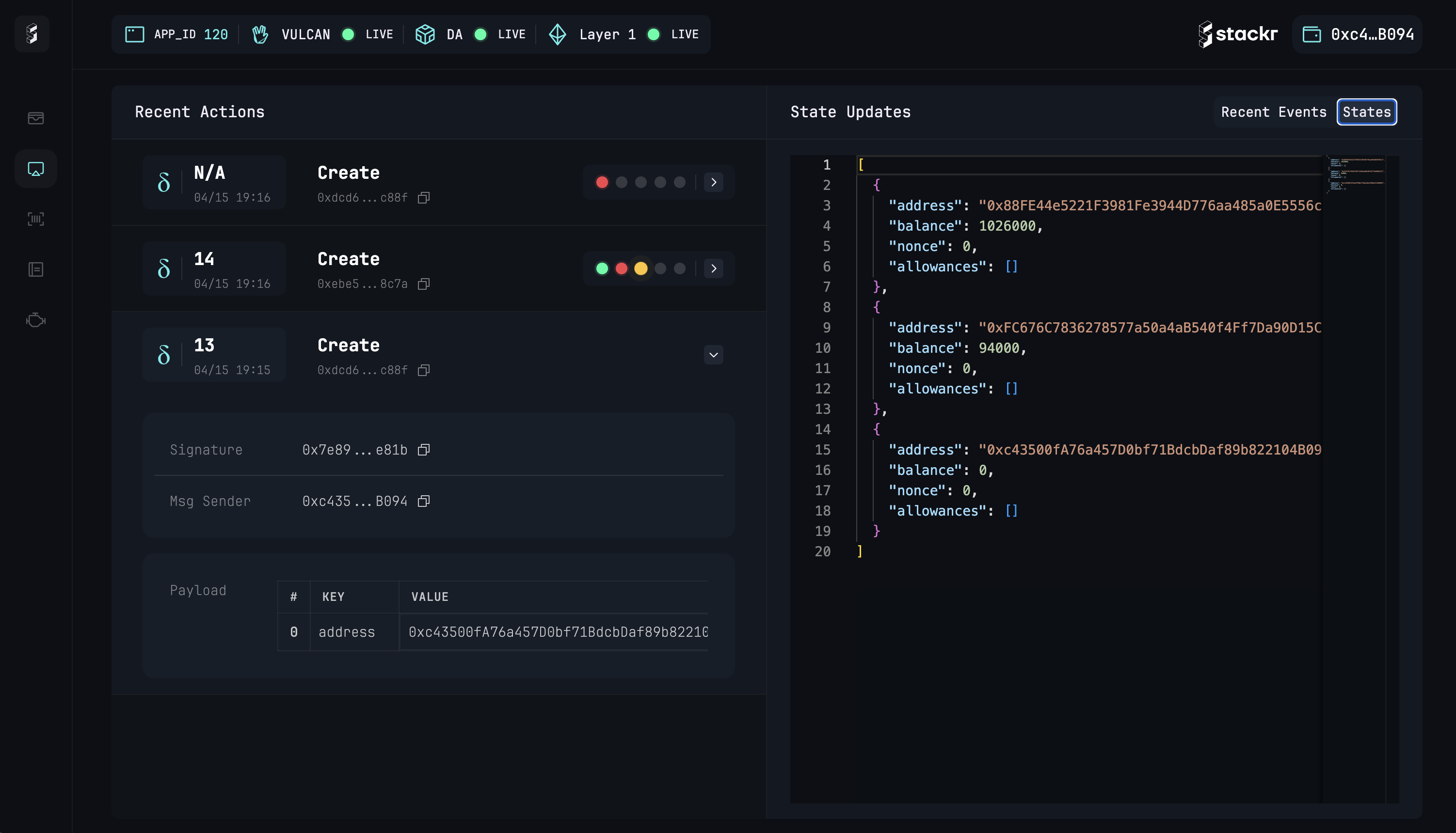 Stackr Playground | Actions